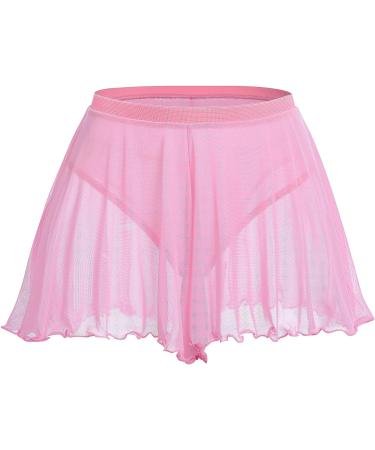 Women's Mesh Sheer High Waist Ruffle Booty Shorts - Pink | Perfect for Rave, Yoga, Dance & Workout - Buy Online on GoSupps.com