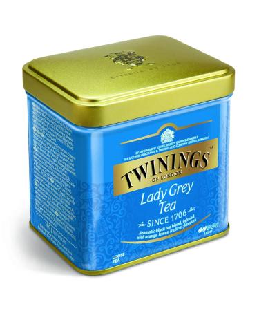 Buy Twinings Lady Grey Loose Tea Tin - 100g Black Tea Blend with Orange Lemon Peel & Bergamot Aroma | International Shipping - Buy Online on GoSupps.com