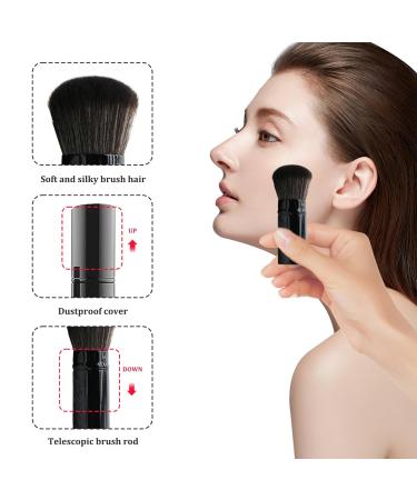 Retractable Blush Brush - 4 Inch Travel Bronzer Brush with Cover | Portable Makeup Brushes for Flawless Application - Buy Online on GoSupps.com