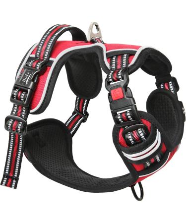 Buy Heele Dog Crockery & Adjustable Reflective Breast Harness - Anti-Train Running Harness with Lockable Snap Lock Red Size L (43-86cm) - International Shipping Available - Buy Online on GoSupps.com