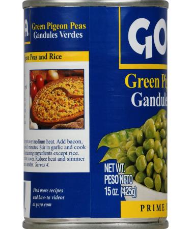 Goya Foods Green Pigeon Peas 15 Ounce Can - Authentic Caribbean Flavor - Buy Online on GoSupps.com