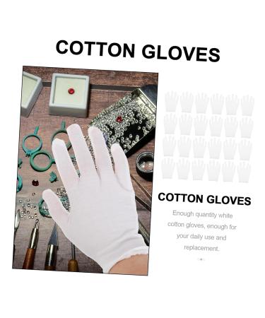 POPETPOP 12 Pairs Washable Cotton Gloves White Cotton Gloves for Stretchable Lining Gloves Cotton Gloves White Gloves Women Grip Gloves for Work Watches Supplies Elasticity 23x13x8.5cm - Buy Online on GoSupps.com