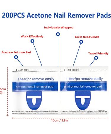Gel Polish Remover Wipes 200PCS - Nail Cleaner Pads for Acrylic & Gel Nails | Nail Soak Off Wraps for Salon & Home Use - Buy Online on GoSupps.com