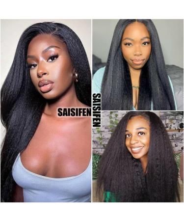 Saisifen Clip in Human Hair Extensions Kinky Straight for Black Women 8 Pieces with 18 Clips in Remy Human Hair Double Weft 120g/Set #1B Natural Color 61 CM 24 Inch 61 CM/24 Inch Kinky Straight - Buy Online on GoSupps.com