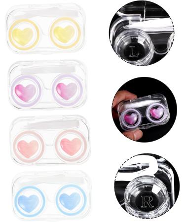 Buy Homsfou 4-Pack Contact Lens Containers & Travel Case - Glossy Makeup Mirror & Solution Holder - Perfect for Travel - Buy Online on GoSupps.com