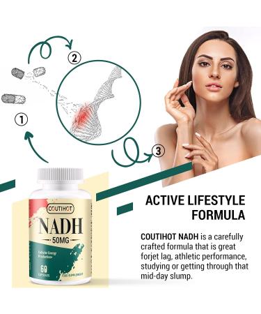 NADH 50 mg Plus CoQ10 200 mg NADH Capsules - Energy and Fatigue Support ATP Production - 60 Counts for 60-Day Supply 60 count (Pack of 1) - Buy Online on GoSupps.com
