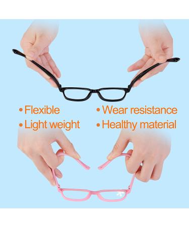 Gege Blue Light Glasses for Kids 2 Pack - UV Protection Eyestrain Glasses for Children Ages 3-10 - Ideal for Virtual Learning & Gaming - Black/Pink - Buy Online on GoSupps.com