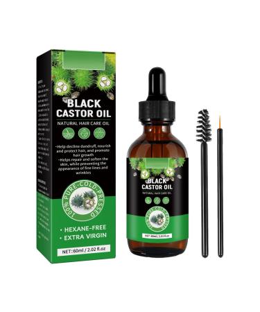 Jamaican Black Castor Oil 100% Pure Natural Organic Cold Pressed Unrefined Castor Oil for Hair Growth Skin Care Stimulate Growth for Eyelashes Eyebrows Hair(2.02 fl oz) 1 Fl Oz (Pack of 1)