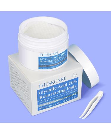 Glycolic Acid Pads 20% AHA - Exfoliating Pads for Face & Body | Reduce Dark Spots & Fine Lines | Enriched with Vitamins B5 C & E - 60 Pads - Buy Online on GoSupps.com