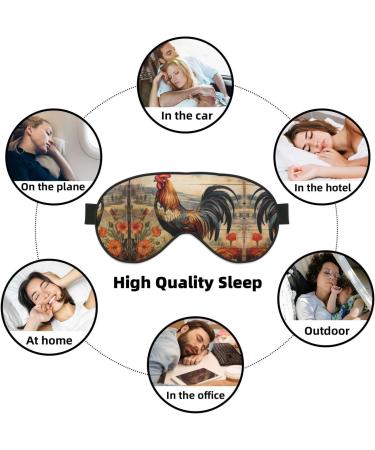 Rooster On Wood Farmland Print Unisex Sleep Eye Mask - Soft Comfort Travel & Yoga Eye Shade Cover - Buy Online on GoSupps.com