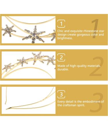 Beaupretty Silver & Gold Strass Star Crown Headband | Wedding Tiara & Pageant Princess Crown | Perfect for Christmas & Special Occasions - Buy Online on GoSupps.com