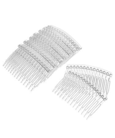 Minkissy 10pcs Hair Side Combs  14 Teeth Hair Clip Combs Bridal Wedding Veil Comb for Women Girls Ladies (Transparent)