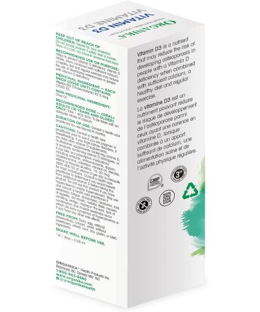 Organika Vitamin D3 Liquid 2500IU- Olive Oil Base Immune System Support- 30ml Nutritional Supplement - Buy Online on GoSupps.com
