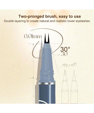 Double Tip Liquid Eyeliner Pencil Lower Eyelash Pencil Waterproof Two-claw Bottom Lashes Pencil Long Lasting Fine Nib Eye Makeup Supplies Double Precision Tips Liquid Eyeliner Tea Brown - Buy Online on GoSupps.com