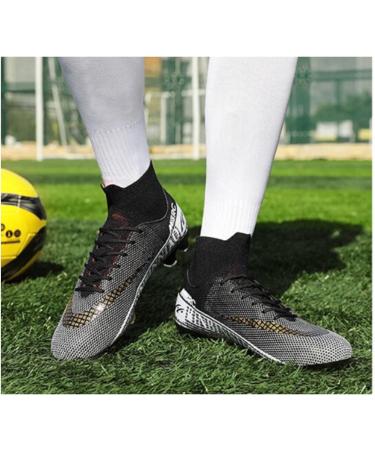 Juioguae High-Top Football Boots for Kids & Adults - Breathable Soccer Shoes for Boys & Girls Size 42 EU - Black - Buy Online on GoSupps.com