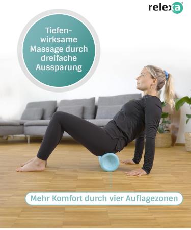 Relexa Double-Twin Fascia Roller - 4 Ergonomic Areas for Neck Back Buttocks & Legs | Deep Muscle Relief | Available in Turquoise - Buy Online on GoSupps.com