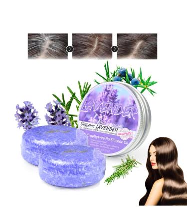 Shampoo Bar 2Pcs Purple for Gray Hair for Thinning Natural for Men & Women 55g