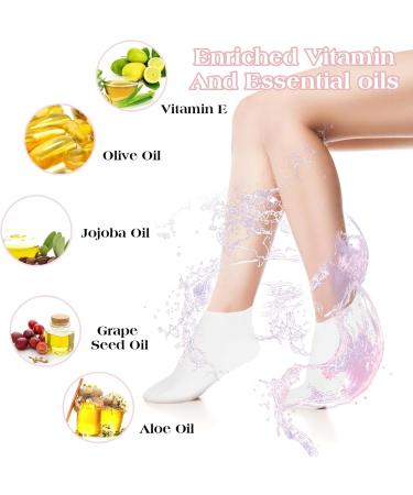 Silicone Foot Socks for Women - Moisturizing Covers for Dry Cracked Feet | Soft Silicone Foot Care (White - Buy Online on GoSupps.com