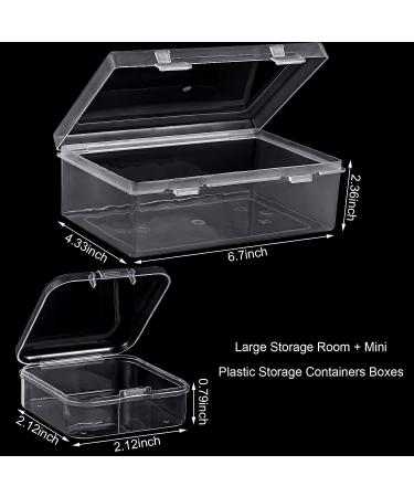 12-Piece Small Clear Plastic Beads Storage Containers with Hinged Lid - Ideal for Jewelry, Diamonds, DIY Art Crafts - 2.12 x 2.12 x 0.79 Inch - Buy Online on GoSupps.com