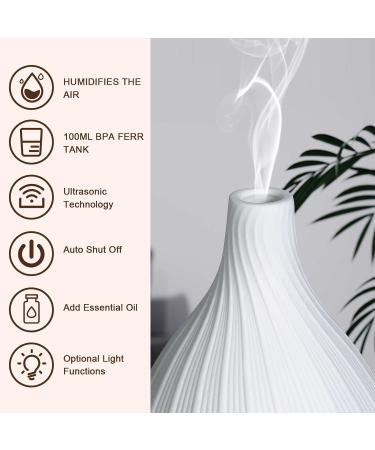 Buy GUKKK White Ceramic Aroma Diffuser for Essential Oils - Adjustable Fog 7 Colors LED Timer - Perfect for Bedrooms Yoga & Office (100ml) - Buy Online on GoSupps.com