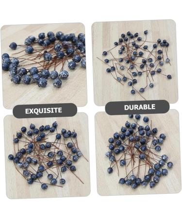 HOMSFOU 500 Pcs Simulation Blueberry Decoration Christmas Artificial Blueberries Fake Berry with Stem Mini Fake Berries Ornament Foam Wreath Christmas Tree Decorations Manual Small Fruit - Buy Online on GoSupps.com