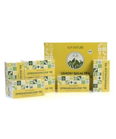 Alpi Nature Alpi Nature Organic Lemon Balm Tea 120 Tea Bags 120 g (6 Boxes of 20 Bags of 1 g) Lemon Balm Herb to Prepare Herbal Teas