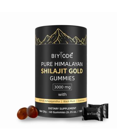 Pure Himalayan Shilajit Gummies Natural Daily Supplement with Ashwagandha 60 Gummies Non-GMO & Sugar-Free