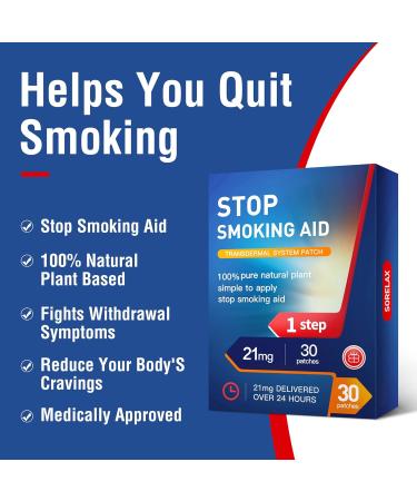Sorelax Quit Smoking Patches Step 1 - 21mg - 30 Packs | Fast-Acting Stop Smoking Aid for Cravings | Easy-to-Use Single Packs | Effective Solution - Buy Online on GoSupps.com