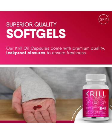 Sky Nutritionals NKO Krill Oil Softgels Omega-3 Supplement 500 mg Antarctic Krill 60 Count (3 Pack) - Buy Online on GoSupps.com