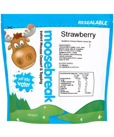 Moosebreak Strawberry Flavoured Mousse Dessert Mix - 10x450g