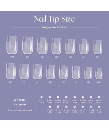 Tipex Nail Tips - Instant Apex Full Cover Gel Nail Tips | Strong Clear Press-On Nails | Short Square Acrylic False Nails (15 Sizes - Buy Online on GoSupps.com