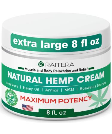 Raitera Neuropathy Relief Cream - 7 oz - Maximum Strength Nerve Relief for Feet Hands Legs Toes - Natural Ingredients Frankincense Arnica Aloe Vera Emu MSM Hemp - Fast-Acting Formula (4 Fl Oz)