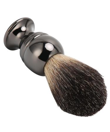 Qyebavge Men's Shaving Brush - Portable Stainless Steel Handle in Gun Color | Premium Grooming Tool for Smooth Shaves - Buy Online on GoSupps.com