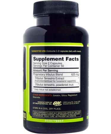 Optimum Nutrition Tribulus 625mg - 100 Capsules - Buy Online on GoSupps.com