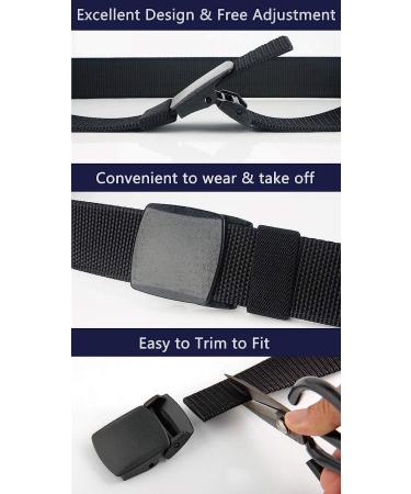 LionVII Mens Nylon Casual Belt with Plastic Buckle - Adjustable Fit 27-46 Waist Gray - Buy Online on GoSupps.com