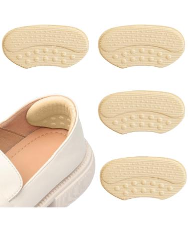 2 Pair Heel Grips Heel Cushion Pads Self Adhesive Heel Pads Shoe Size Reducer Shoes Pads for Women and Men Most Shoes Prevent Heel Slipping Out Rubbing and Blisters (Beige 6MM) 6MM Beige