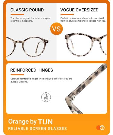 TIJN Oversized Blue Light Glasses for Men & Women | Anti Eyestrain Tortoise Shell Gaming & Computer Glasses - Large Frame Blue Blocker - Buy Online on GoSupps.com