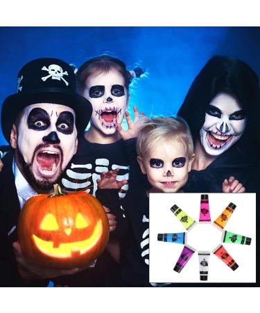 RIZGHWOY UV Reactive Body Paint Set 8 Fluorescent Colors 10 Ml Each NonToxic Water Based Formula for Nightclubs Parties Festivals - Buy Online on GoSupps.com