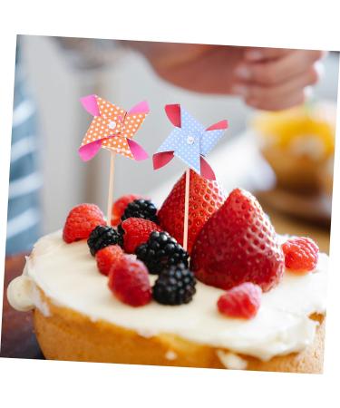 HOMSFOU 18pcs Mini Pinwheel Stakes Pinwheel Cupcake Toppers Kids Party Favors Wind Spinner Cake Topper Diy Pinwheel Bath Toys for Babies Cupcake Picks Baby Lip Gloss Self Made Bamboo As Shown 18pcs - Buy Online on GoSupps.com