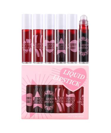 Rukjmqi Lip Gloss Lip Lacquer - 6 Shades Roll-On Moisturizing for Women and Girls Daily Use Travel Beach Going Out Evening Weekend