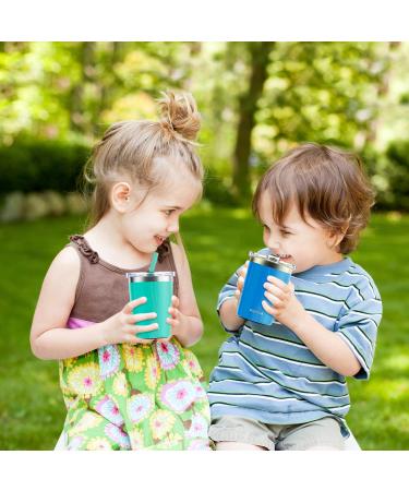 Signice Kids Cups with Straw Lid 2 Pack - Leak Proof 8.5 Oz Stainless Steel Tumbler for Toddlers - BPA Free Baby Smoothie Cup - Vacuum Insulated - Aqua & Blue - Buy Online on GoSupps.com
