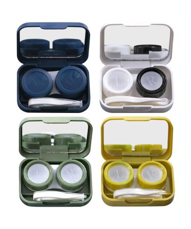 Contact lens container xiuyer 4 pieces contact lens contain contact lenses case contact lenses accessories accessories portable contact lenses container contact lenses travel set for at home travel