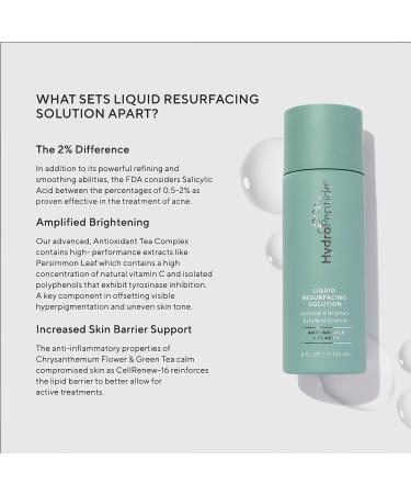 HydroPeptide Liquid Resurfacing Solution - Daily Leave-On Peptide Exfoliant with 2% Salicylic Acid for Exfoliation & Illumination - 4 Ounce - Shop Internationally - Buy Online on GoSupps.com