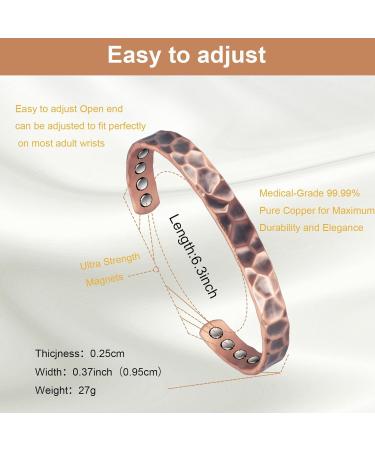 YINOX Women's Copper Bracelet with 4 Magnets - 6.5 Inch | Stylish Magnetic Jewelry for Health & Wellness - Buy Online on GoSupps.com