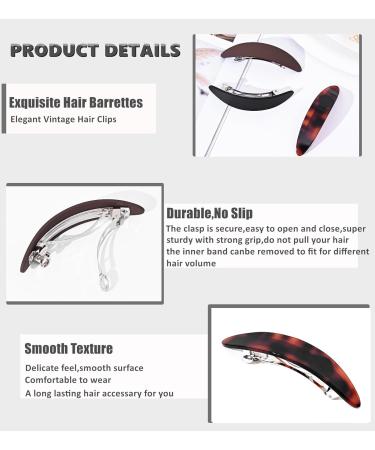 Shop Vintage 3-Piece Medium French Hair Clips for Women - Automatic Clips for Thin Fine Hair - Multi-Color Options - Buy Online on GoSupps.com