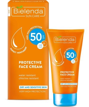 Bielenda Sun Care High Protection Spf 50 Cream - 50 ml Sunscreen 50 Sun_protection_factor Water Resistant Chlorine Resistant Moisturizing For Face - Buy Online on GoSupps.com