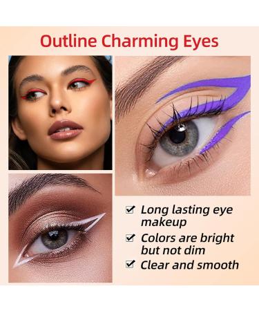 12 Colored Eyeliners Pen Set Waterproof Smudge-Proof Eye Shadow Pencil Liquid Eyeliner Makeup Set Long-Lasting High Pigmented Rainbow Eyeliner Pencils Kit Glitter Eye Liners for Women #5*12colour - Buy Online on GoSupps.com