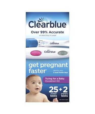 Clearblue Trying for a Baby Ovulation Kit, Featuring 25 Ovulation Tests and 2 Rapid Detection Pregnancy Tests, 27 Count 25 Ovulation Tests and 2 Pregnancy Tests