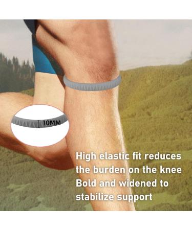 Patella Tendon Knee Straps - Soft Sports Support Band for Basketball Running & Fitness - Portable Pain Relief Brace (Grey) - International Shipping - Buy Online on GoSupps.com