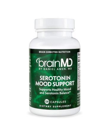 Dr. Amen brainMD Serotonin Mood Support - 120 Capsules - Promotes Tranquil Mind & Body, Supports Calm, Emotional Balance & Healthy Weight Management - 30 Servings
